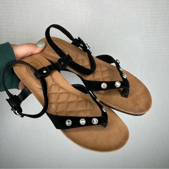 Dr. Scholls | Flip Flop Black Sandal woman's 8 Strappy‎ - Picture 1 of 5